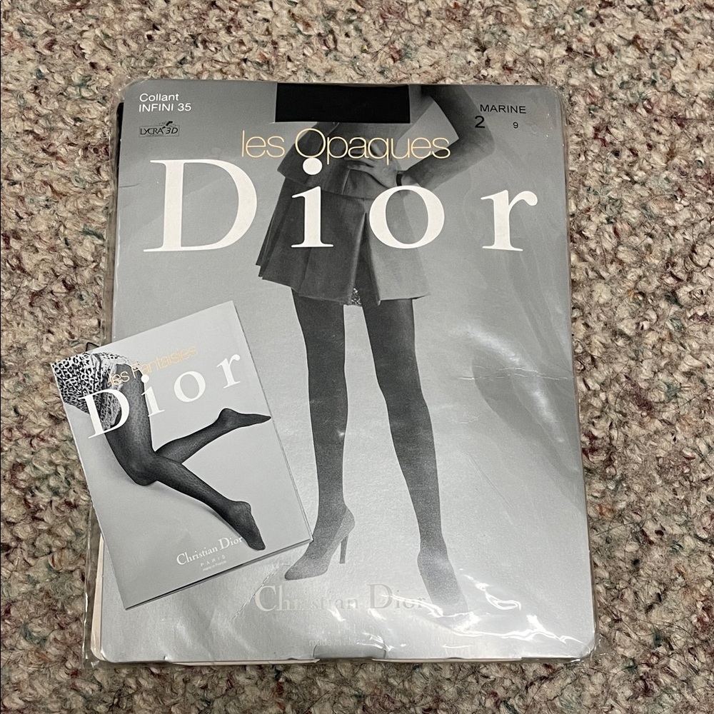 Dior Les Opaques Black logo waistband Tights